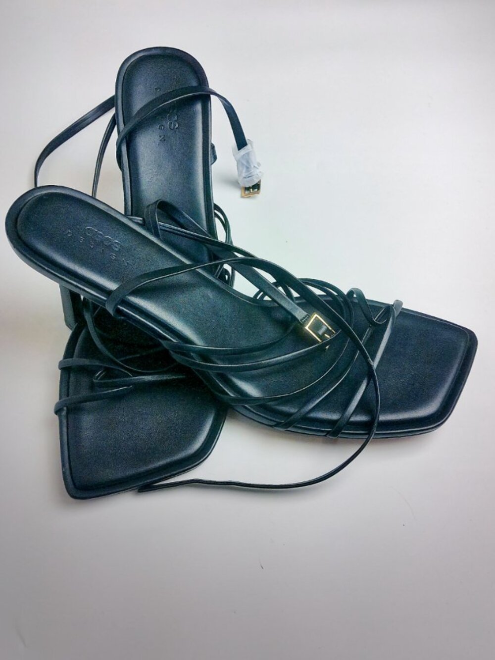 ASOS Design Black Strappy Women's Heels Size 12